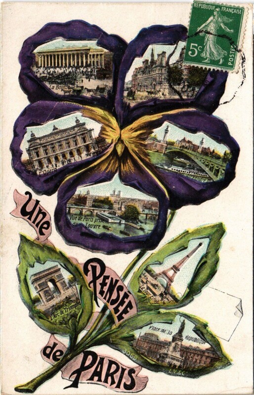 Carte postale ancienne Une Pensee de Paris