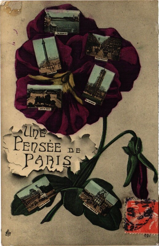Carte postale ancienne Une Pensee de Paris