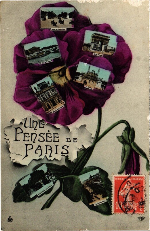 Carte postale ancienne Une Pensee de Paris