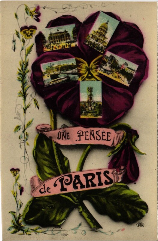 Carte postale ancienne Une Pensee de Paris