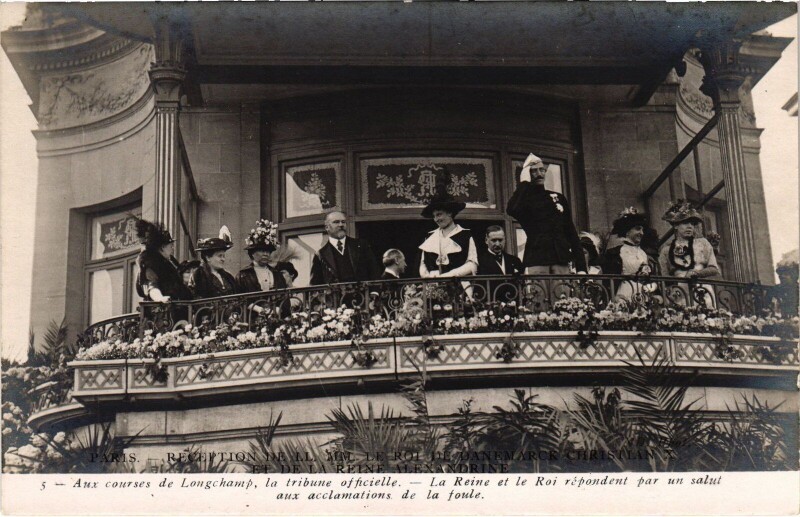 Carte postale ancienne 1914 Paris Courses de Longchamp Danish Royalty
