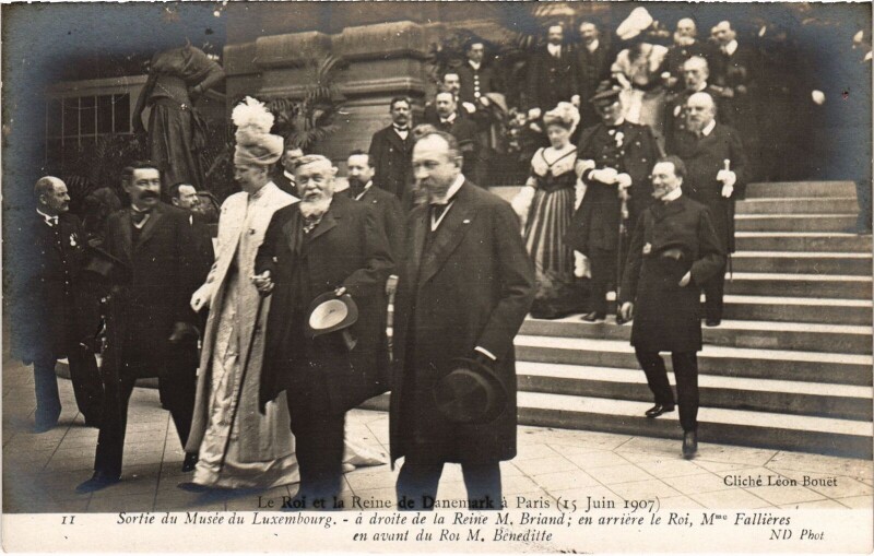 Carte postale ancienne 1907 Paris Musee du Luxembourg Danish Royalty