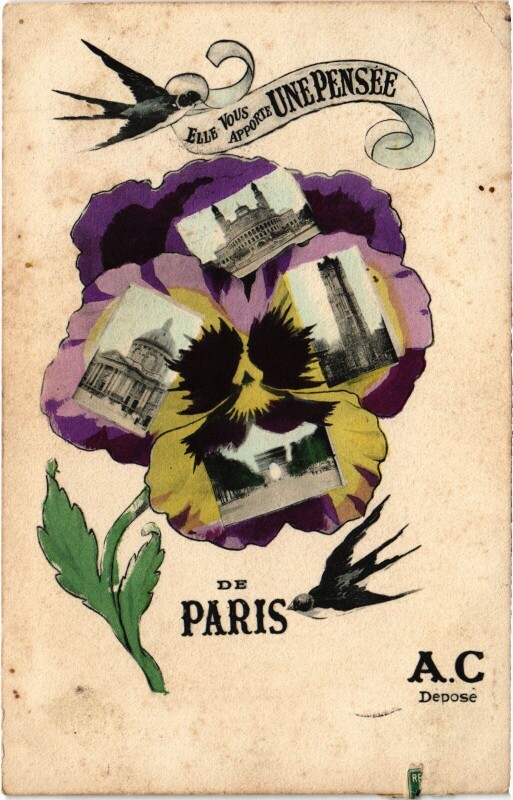 Carte postale ancienne Une Pensee de Paris