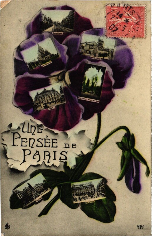 Carte postale ancienne Une Pensee de Paris