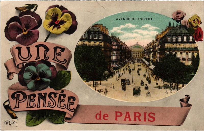 Carte postale ancienne Une Pensee de Paris