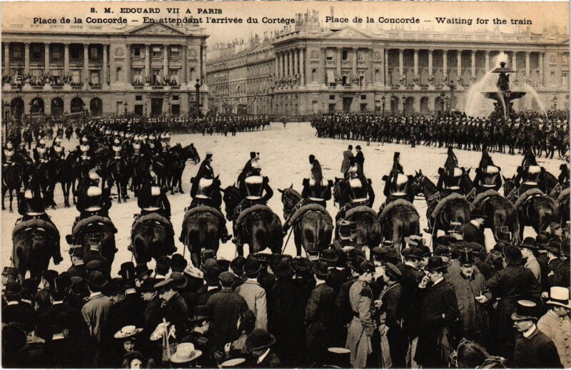 Carte postale ancienne 1903 Edouard Vii a Paris Place de la Concorde British Royalty