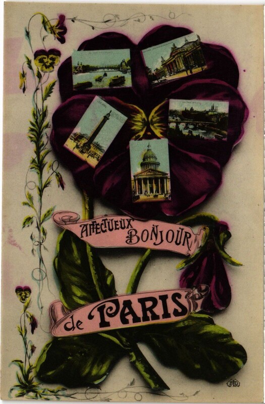 Carte postale ancienne Affectueux Bonjour de Paris