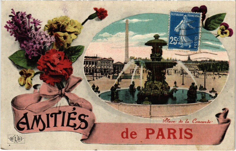 Carte postale ancienne Amities de Paris