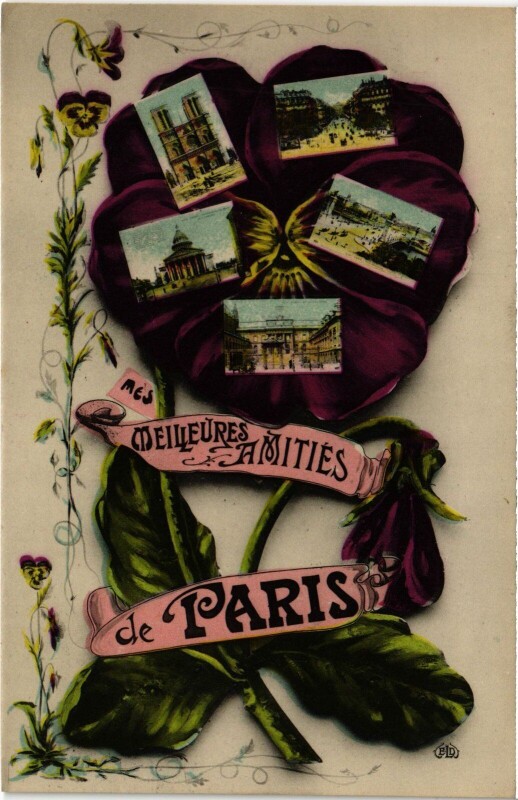 Carte postale ancienne Mes Meilleurs Amities de Paris