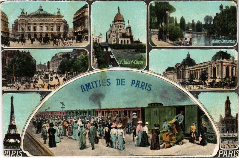 Carte postale ancienne Amities de Paris