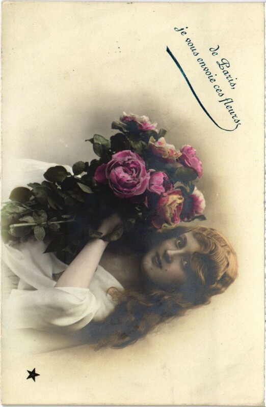 Carte postale ancienne De Paris Je vous envoie ces Fleurs