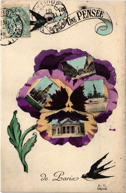 Carte postale ancienne Une Pensee de Paris
