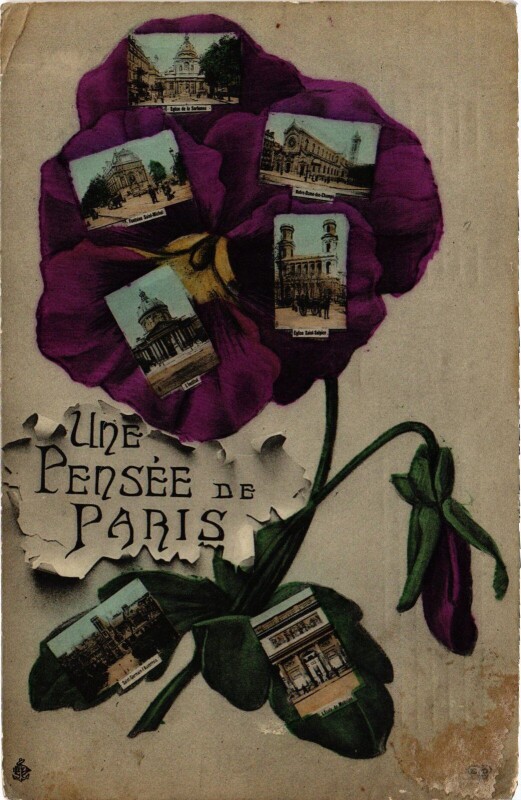 Carte postale ancienne Une Pensee de Paris