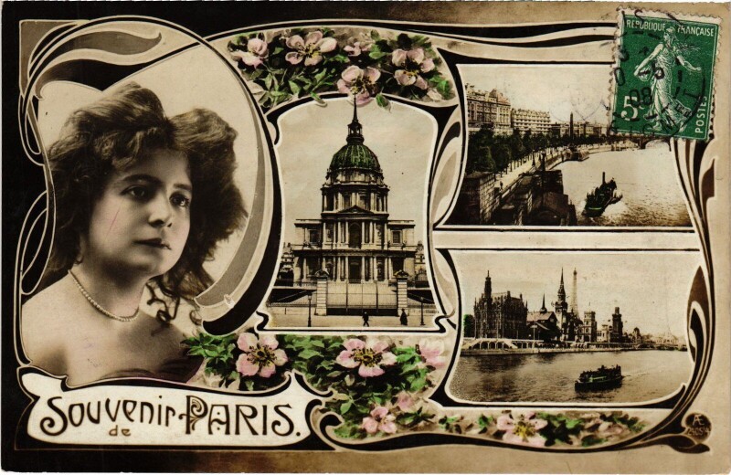 Carte postale ancienne Souvenir de Paris