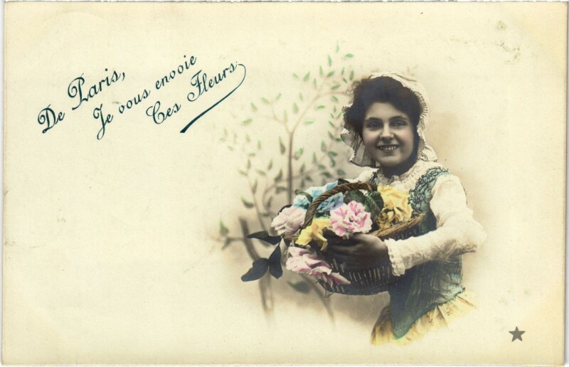 Carte postale ancienne De Paris Je vous envoie ces Fleurs