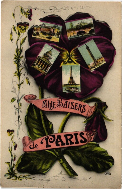 Carte postale ancienne Mille baisers de Paris