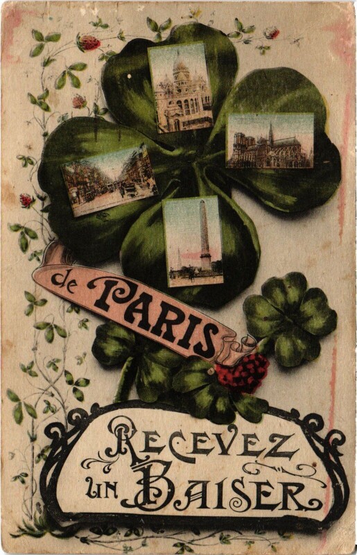 Carte postale ancienne De Paris Recevez un Baiser