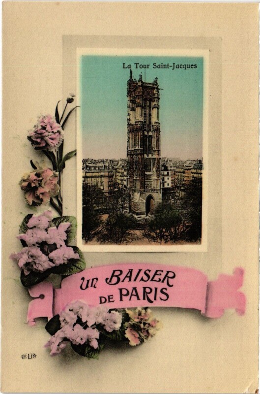 Carte postale ancienne Un Baiser de Paris