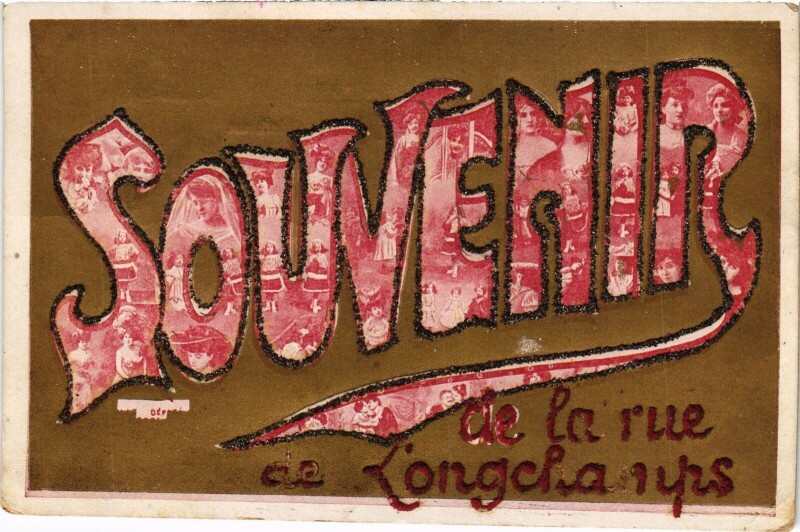 Carte postale ancienne Souvenir de la rue de Longchamps à Paris 16e