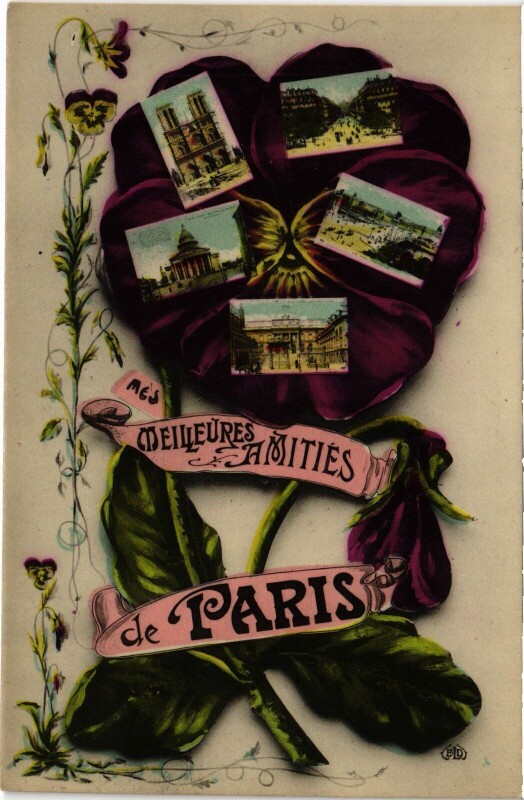 Carte postale ancienne Mes Meilleurs Amities de Paris