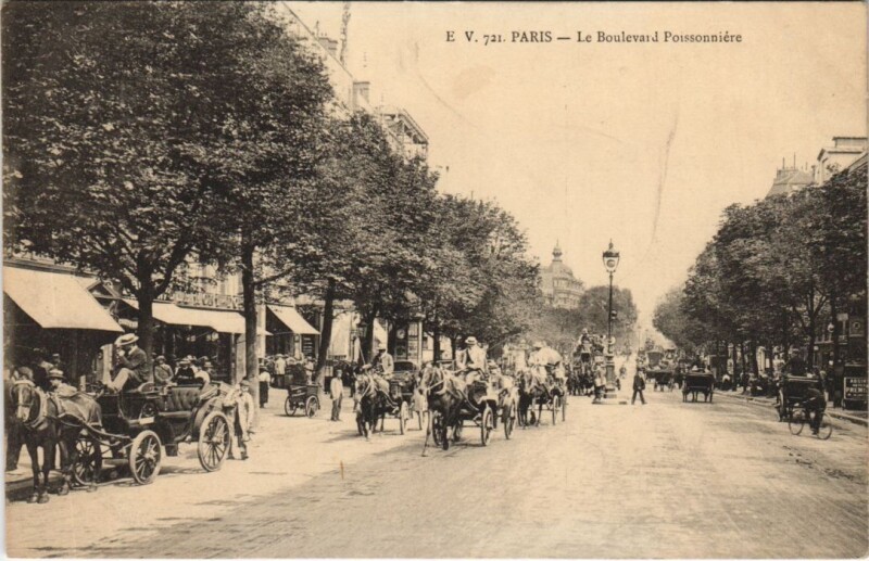 Carte postale ancienne Paris 2e Boulevard Poissonniere à Paris 2e