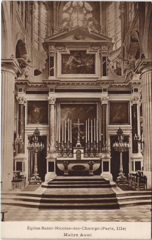 Carte postale ancienne Paris 3e Eglise Saint-Nicolas des Champs à Paris 3e