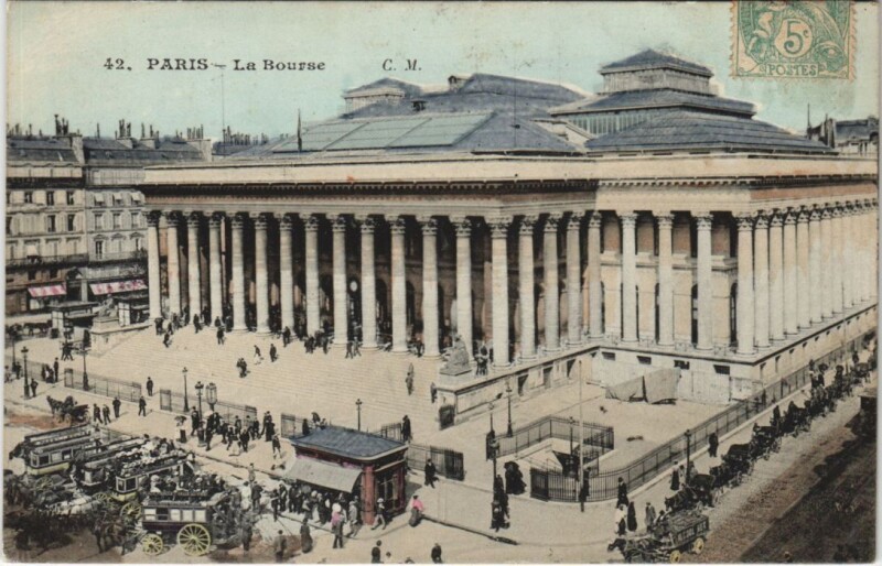 Carte postale ancienne Paris 2e La Bourse à Paris 2e
