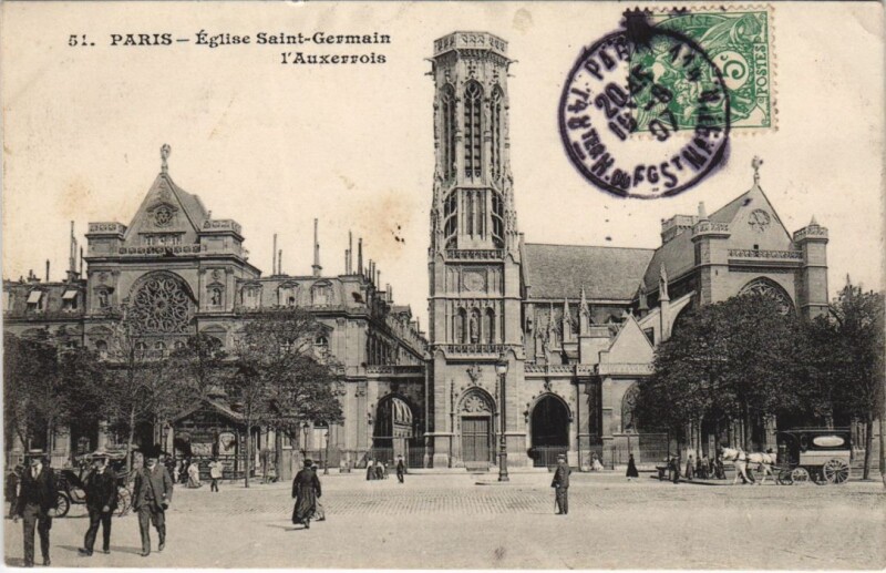Carte postale ancienne Paris 1e Saint-Germain-de-l'Auxerrois à Paris 1er