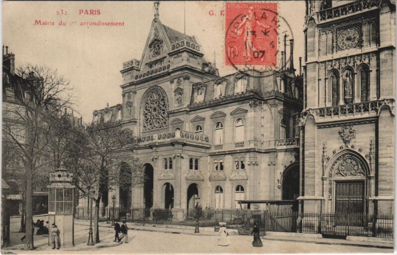 Carte postale ancienne Paris 1e Le Mairie à Paris 1er