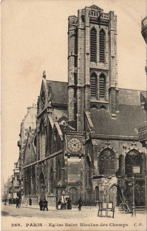 Carte postale ancienne Paris 3e Eglise Saint-Nicolas des Champs à Paris 3e
