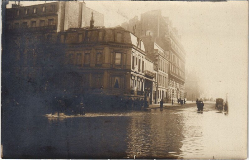 Carte postale ancienne Inondations 1910 Paris carte photo