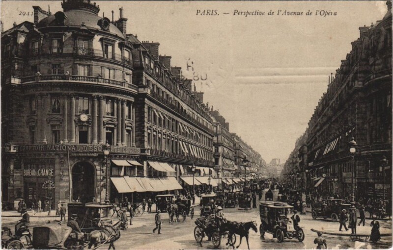 Carte postale ancienne Paris 1e Avenue de l'Opera Perspective à Paris 1er