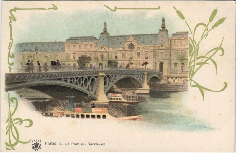 Carte postale ancienne Paris 1e Pont du Carrousel à Paris 1er