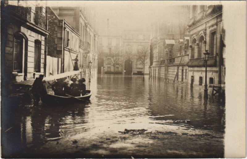 Carte postale ancienne Inondations 1910 Paris carte photo