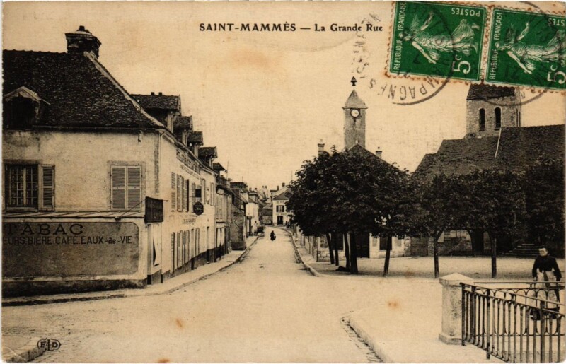 Carte postale ancienne Saint-Mammes Grande Rue