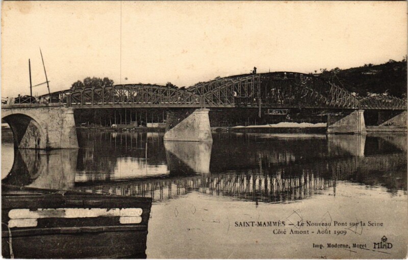 Carte postale ancienne Saint-Mammes Le Nouveau Pont