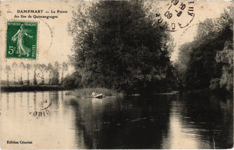 Carte postale ancienne Dampmart - La Pointe des Iles de Quincangrogne à Dampmart
