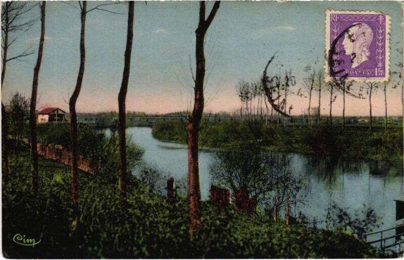 Carte postale ancienne Conde-Sainte-Libiaire - Vue de la Plaine d'Ile à Condé-Sainte-Libiaire