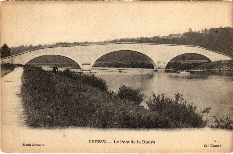 Carte postale ancienne Chessy - Le Pont de la Dhuys à Chessy