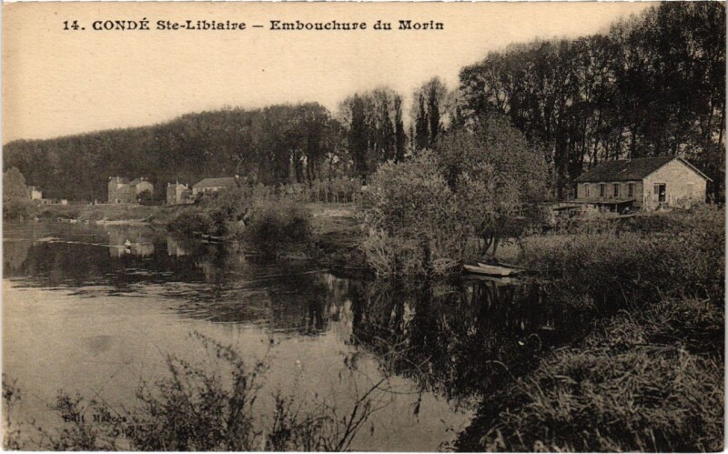 Carte postale ancienne Conde-Sainte-Libiaire - Embouchure du Morin à Condé-Sainte-Libiaire