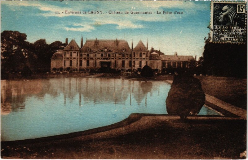 Carte postale ancienne Chateau de Guermantes - La Piece d'Eau - Environs de Lagny à Guermantes