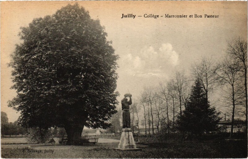 Carte postale ancienne Juilly - College - Marronnier et Bon Pasteur à Juilly