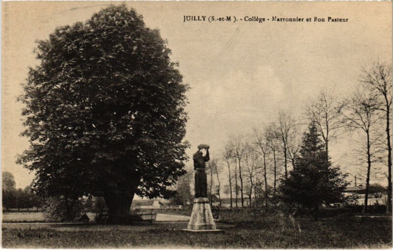 Carte postale ancienne Juilly - College - Marronnier et Bon Pasteur à Juilly