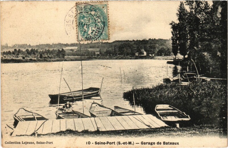 Carte postale ancienne Seine-Port - Garage de Bateaux à Seine-Port