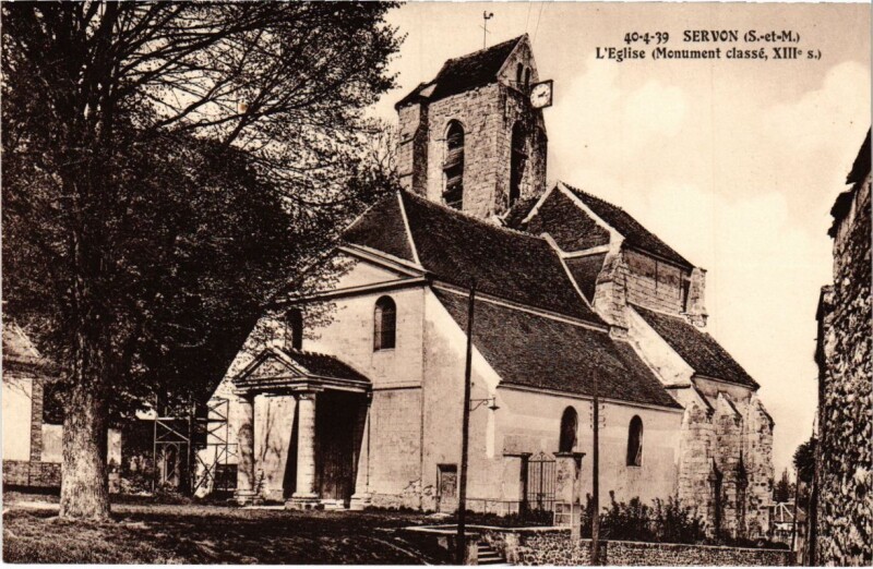Carte postale ancienne Servon - L'Eglise à Servon