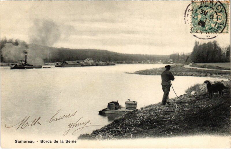 Carte postale ancienne Samoreau - Bords de la Seine à Samoreau