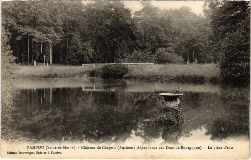 Carte postale ancienne Pamfou -Chateau de Chapuis - La Piece d'Eau à Pamfou