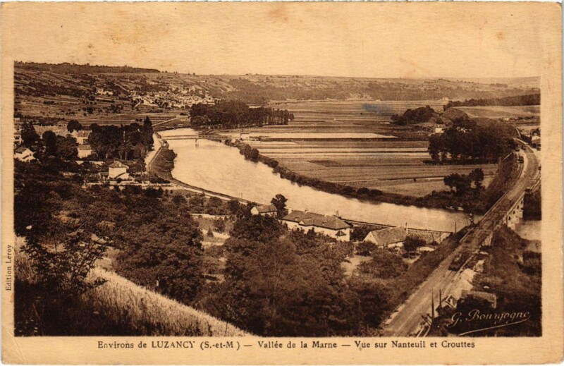 Carte postale ancienne Environs de Luzancy - Vue sur Nanteuil et Crouttes à Luzancy