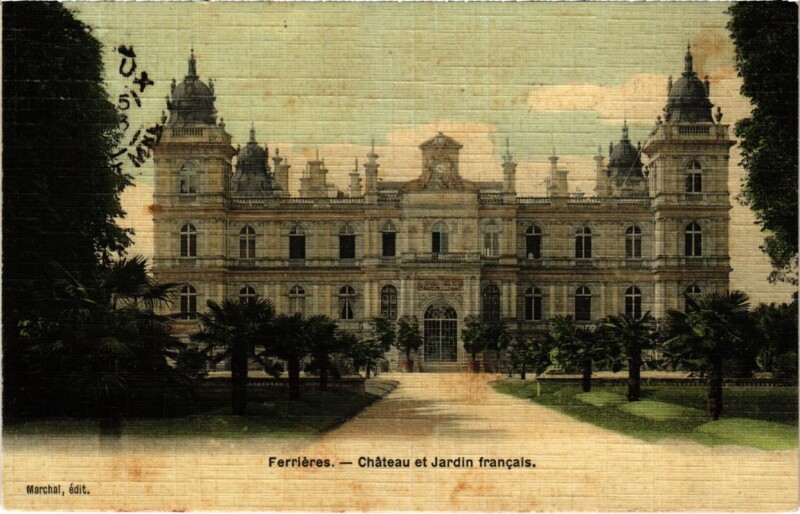 Carte postale ancienne Ferrieres - Chateau et Jardin Francais