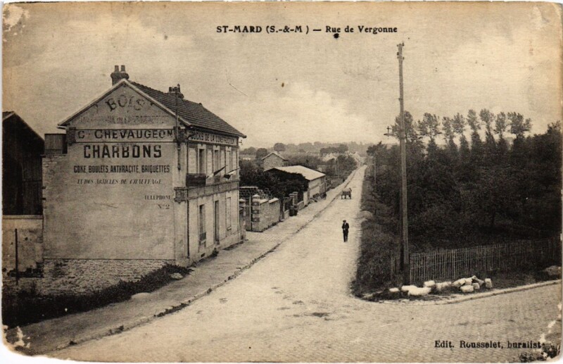Carte postale ancienne Saint-Mard - Rue de Vergonne à Saint-Mard